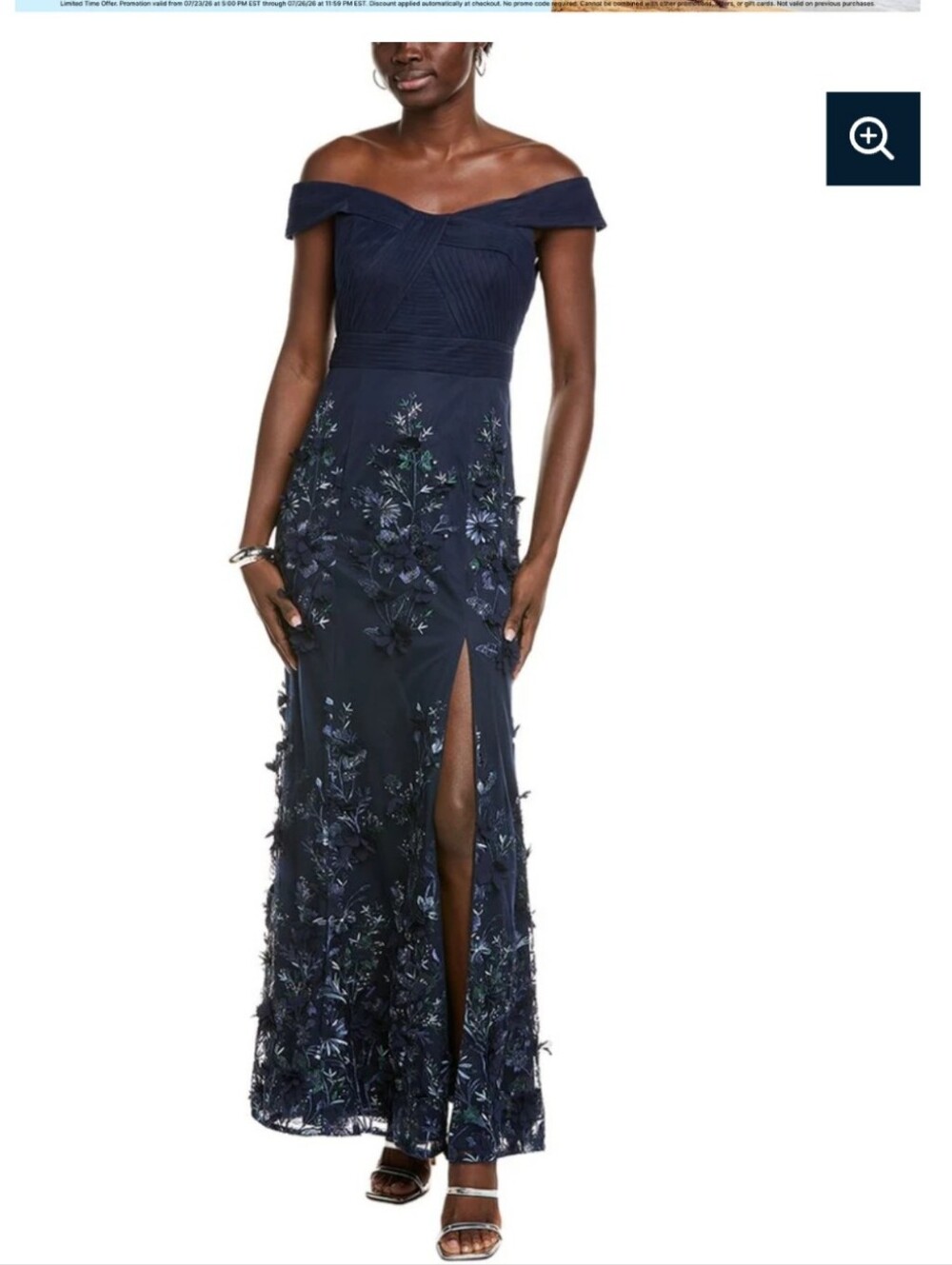 Aidan Mattox Navy Floral Embroidered Evening Gown Sz 18 NWT $595 Formal Dress